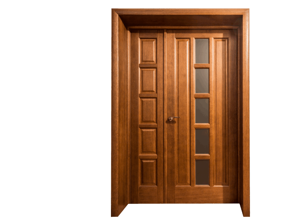 puerta de madera maciza